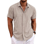 Chemise homme à col revers pour l'été, neuf coloris, kaki