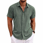 Chemise homme à col revers pour l'été, neuf coloris, vert armée