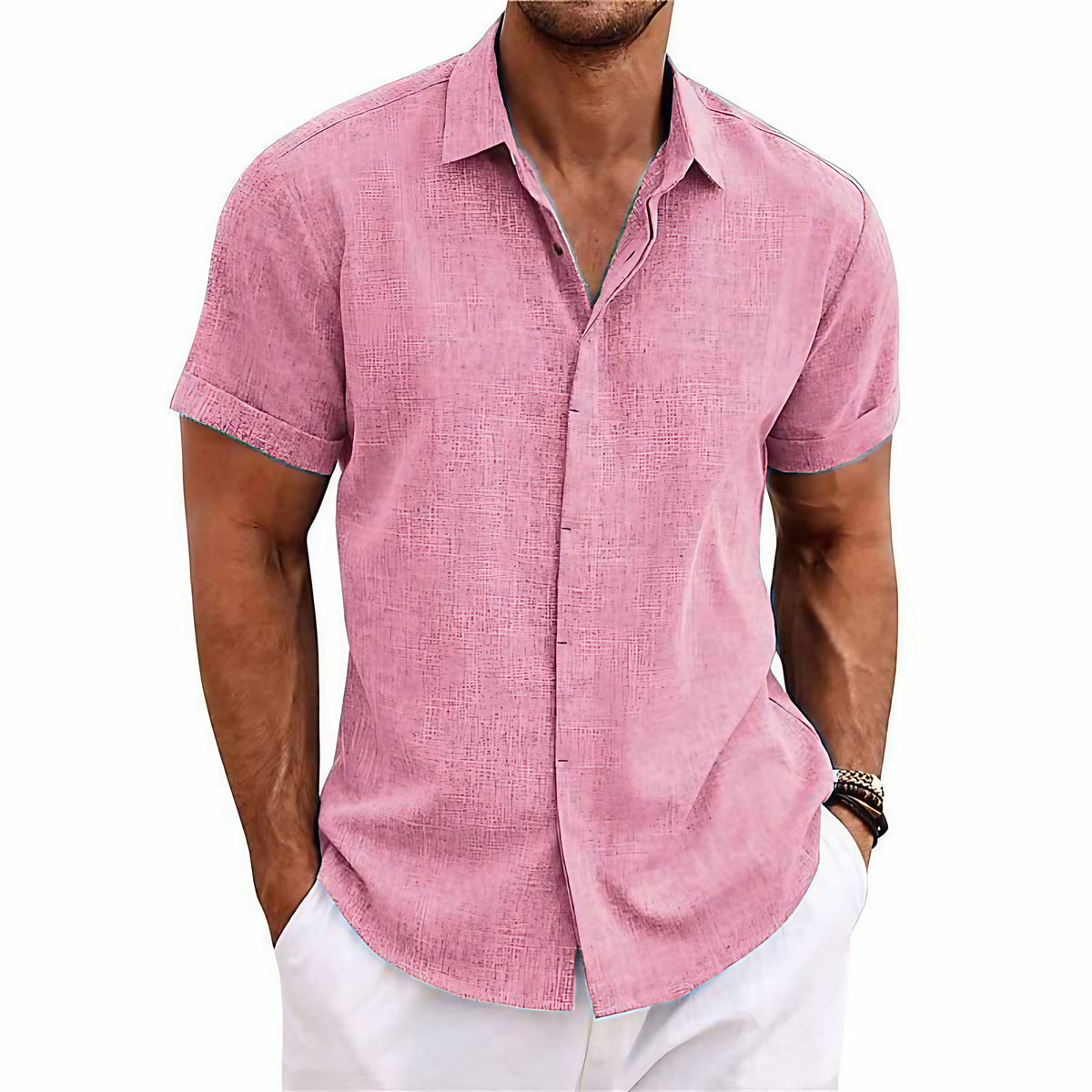 Chemise homme à col revers pour l'été, neuf coloris, gris