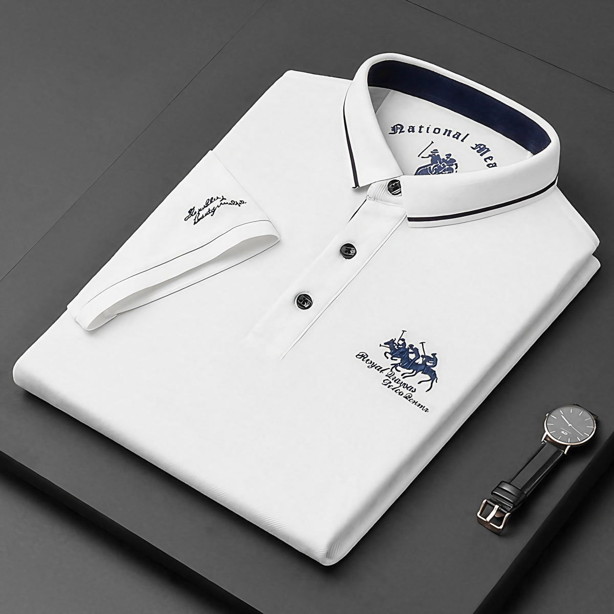 Polo homme chic, six coloris, du M au 4XL, blanc