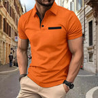 Polo homme à col classique et patte boutonnée, du S au 3XL, orange