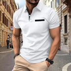 Polo homme à col classique et patte boutonnée, du S au 3XL, blanc