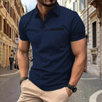 Polo homme à col classique et patte boutonnée, du S au 3XL, bleu marine