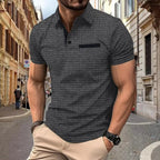 Polo homme à col classique et patte boutonnée, du S au 3XL, gris foncé