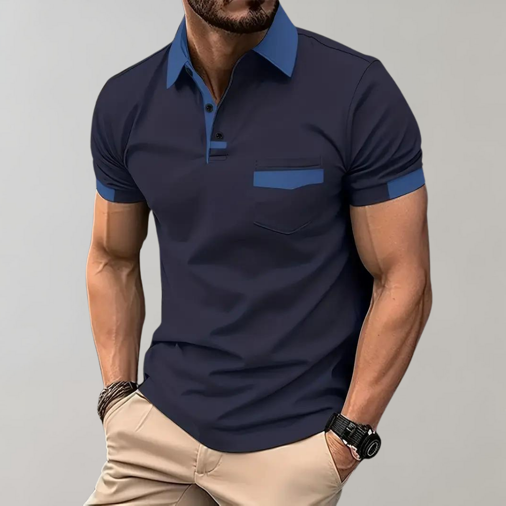 Polo homme classique, six coloris, du S au 3XL, bleu marine