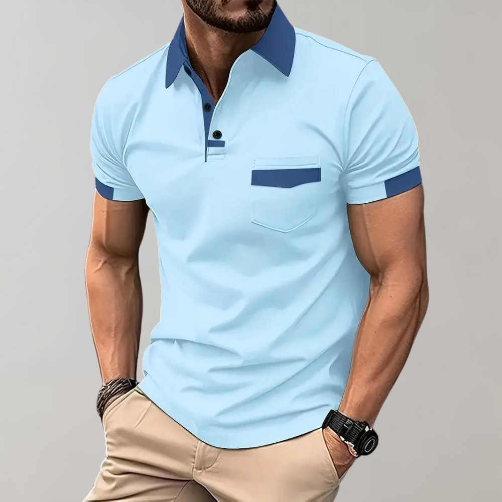 Polo homme classique, six coloris, du S au 3XL, bleu ciel