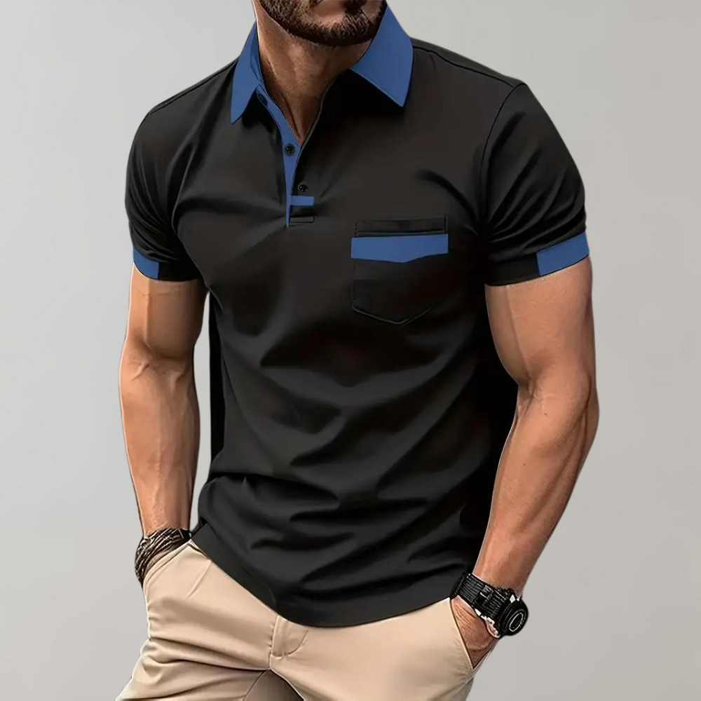 Polo homme classique, six coloris, du S au 3XL, noir
