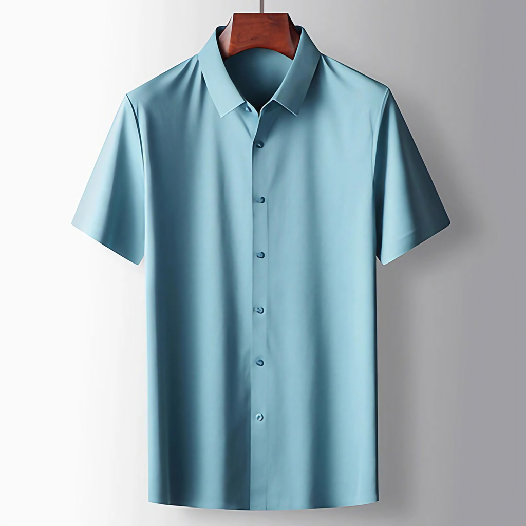 Polo homme habillé, six coloris, du S au 3XL, bleu clair