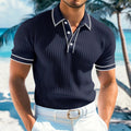 Polo homme d'été léger, coupe décontractée, cinq coloris, bleu marine