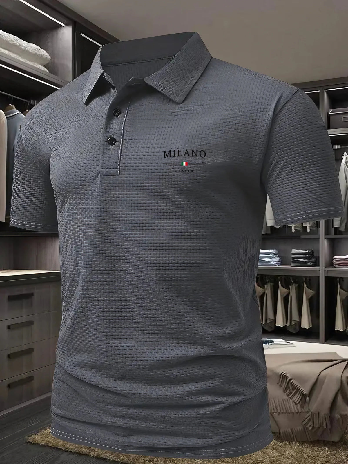 Polo homme à motif géométrique pour l'été, du S au 3XL
