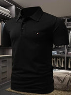 Polo homme à motif géométrique pour l'été, du S au 3XL, noir