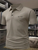 Polo homme à motif géométrique pour l'été, du S au 3XL, kaki