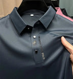 Polo homme infroissable, sans repassage, six coloris, bleu marine