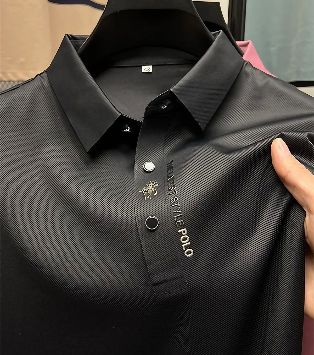 Polo homme infroissable, sans repassage, six coloris, noir