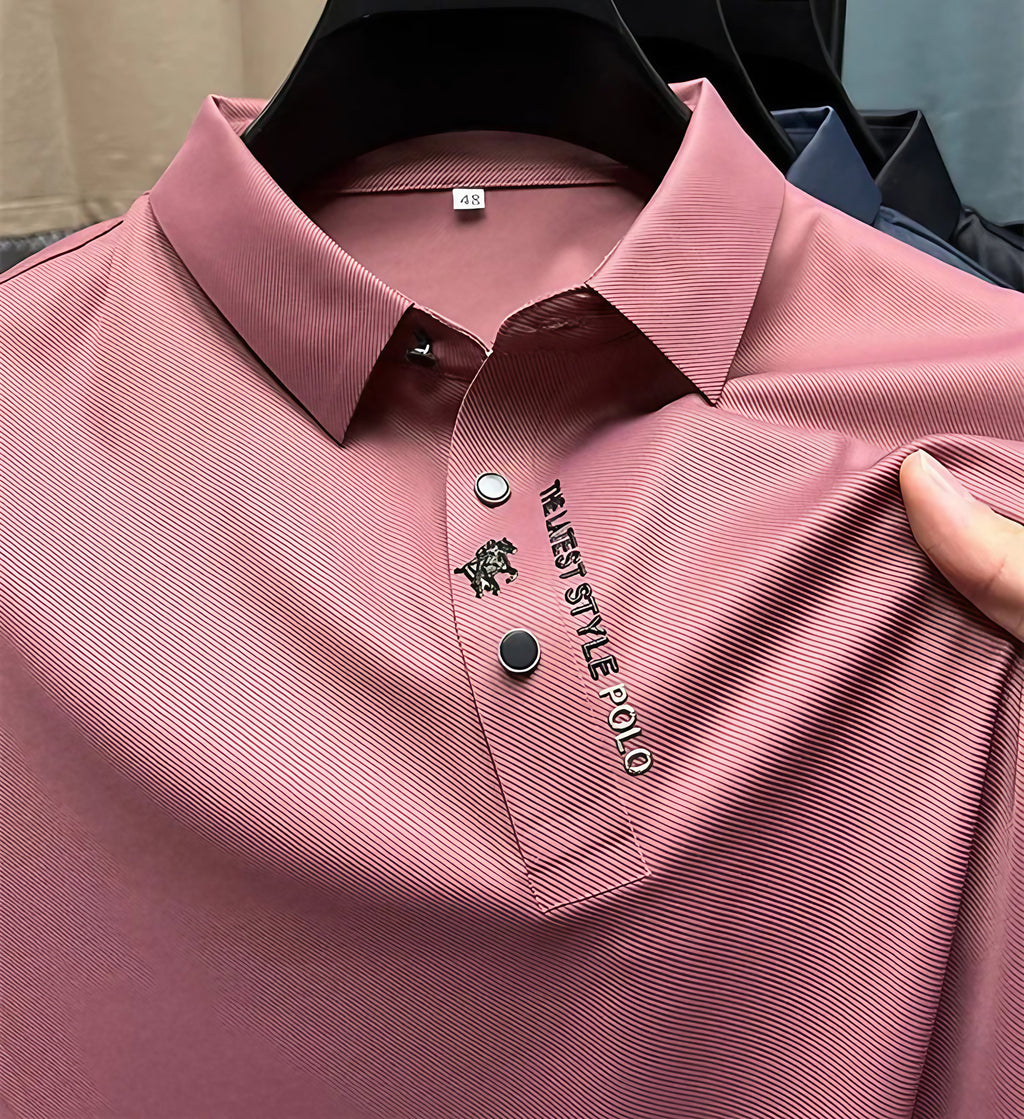 Polo homme infroissable, sans repassage, six coloris, rose