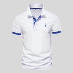 Polo homme à col et manches contrastés, du XS au 5XL, blanc