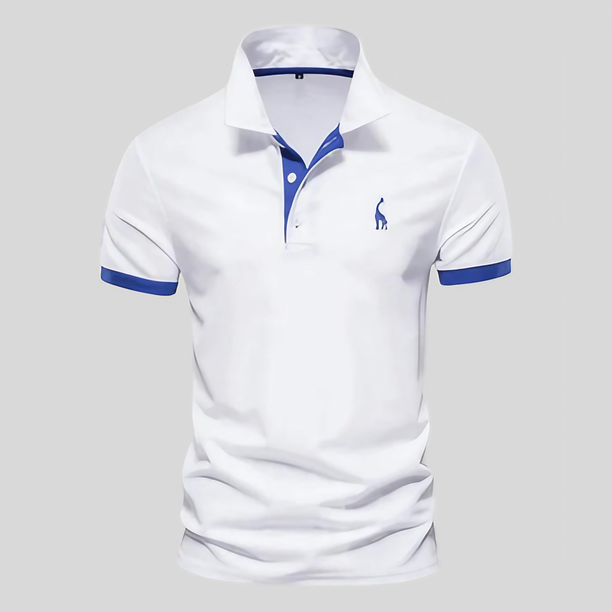 Polo homme à col et manches contrastés, du XS au 5XL, blanc