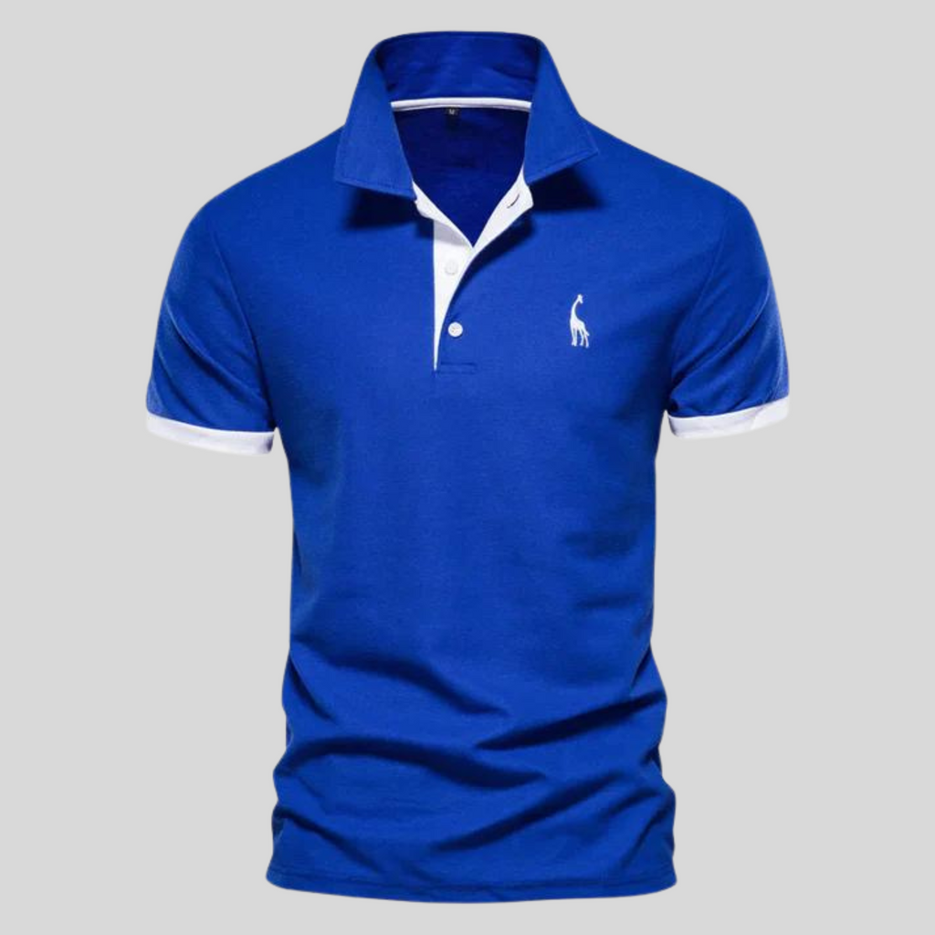 Polo homme à col et manches contrastés, du XS au 5XL, bleu