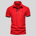 Polo homme à col et manches contrastés, du XS au 5XL, rouge