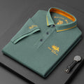Polo homme coupe classique ajustée, col structuré, six coloris, vert