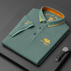 Polo homme coupe classique ajustée, col structuré, six coloris, vert