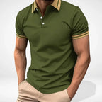 Polo homme à col contrasté, manches courtes, du S au 5XL, vert