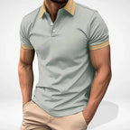 Polo homme à col contrasté, manches courtes, du S au 5XL, gris