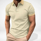 Polo homme à col contrasté, manches courtes, du S au 5XL, kaki