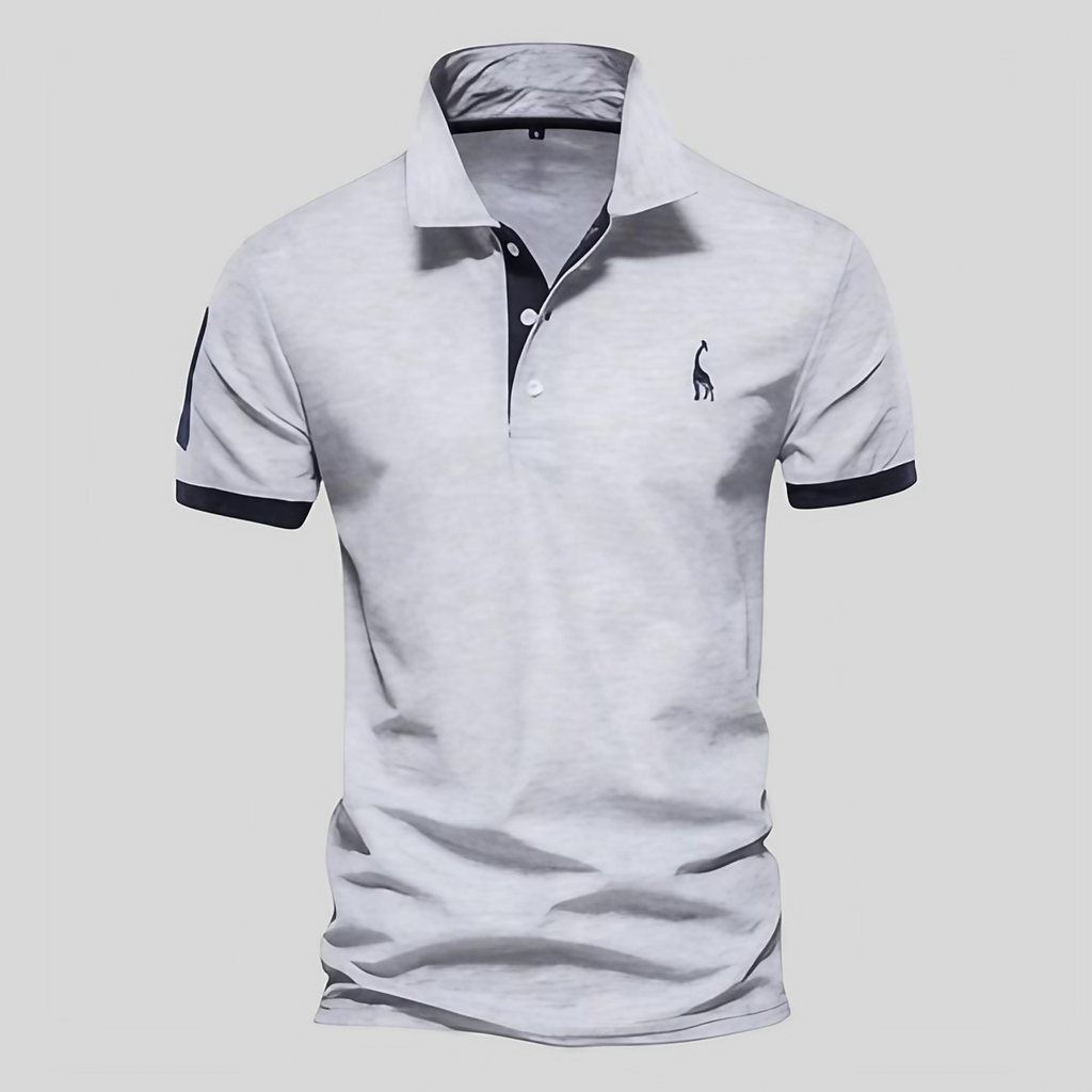 Polo homme à col et manches contrastés, du XS au 5XL, gris