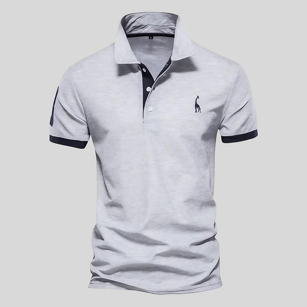 Polo homme à col et manches contrastés, du XS au 5XL, gris