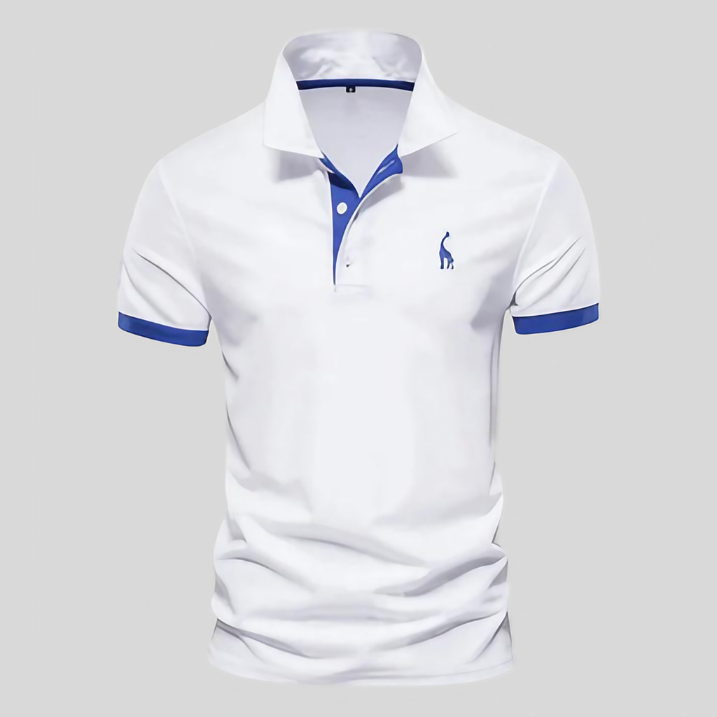 Polo homme à col et manches contrastés, du XS au 5XL, blanc