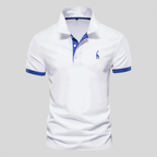 Polo homme à col et manches contrastés, du XS au 5XL, blanc