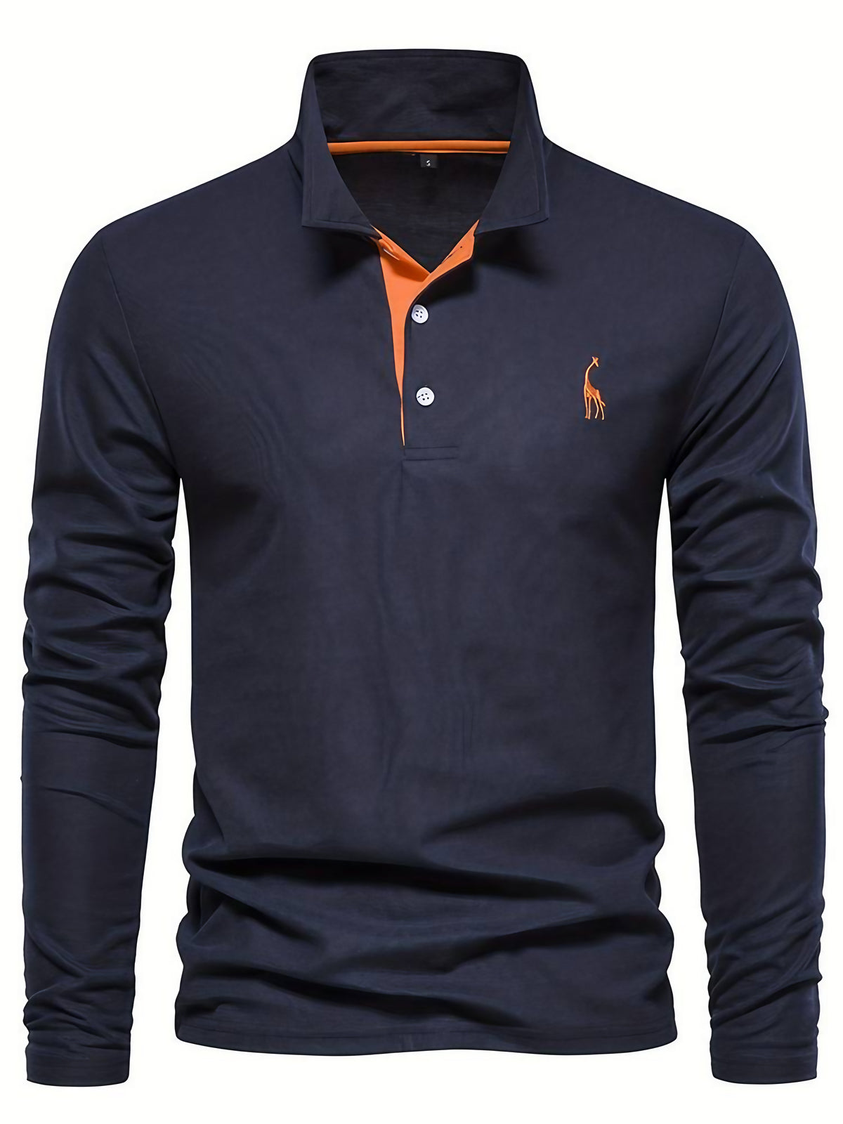 Polo homme uni ou bicolore, huit coloris, du S au 2XL, bleu foncé et orange