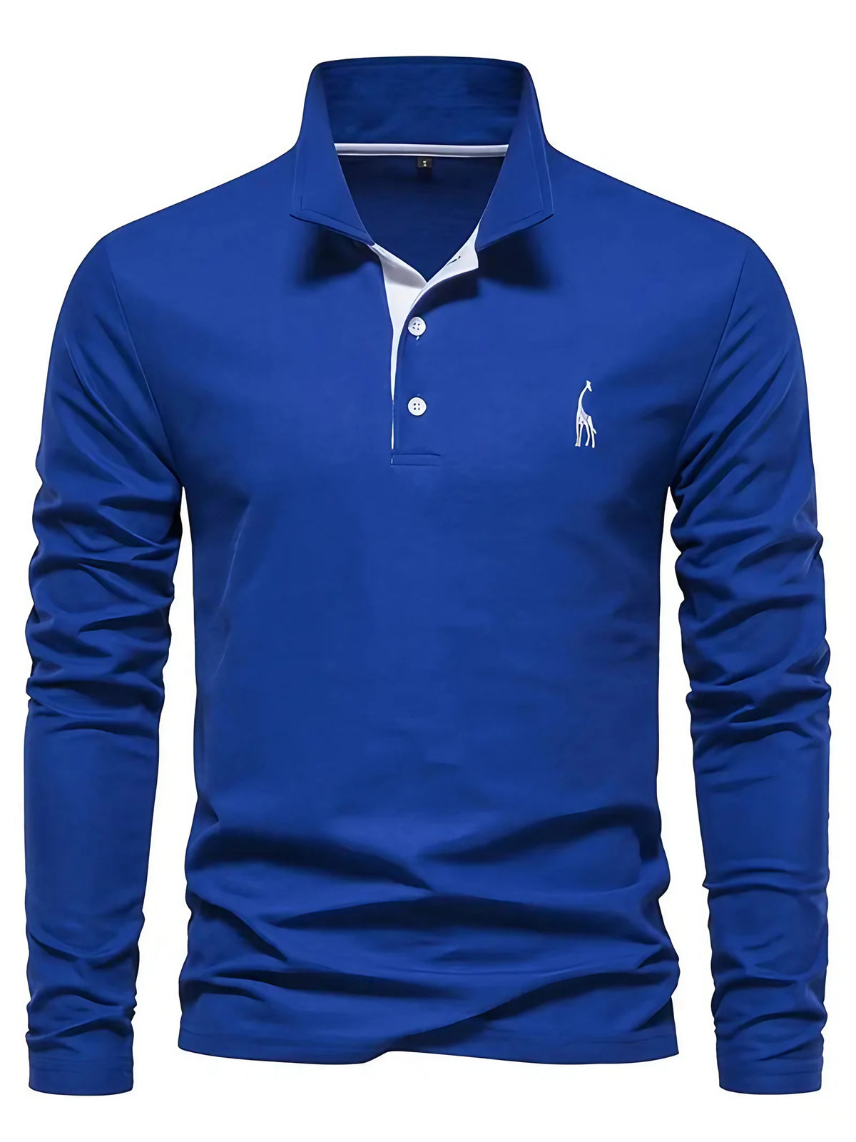 Polo à manches longues homme, coupe classique, du S au 3XL, bleu