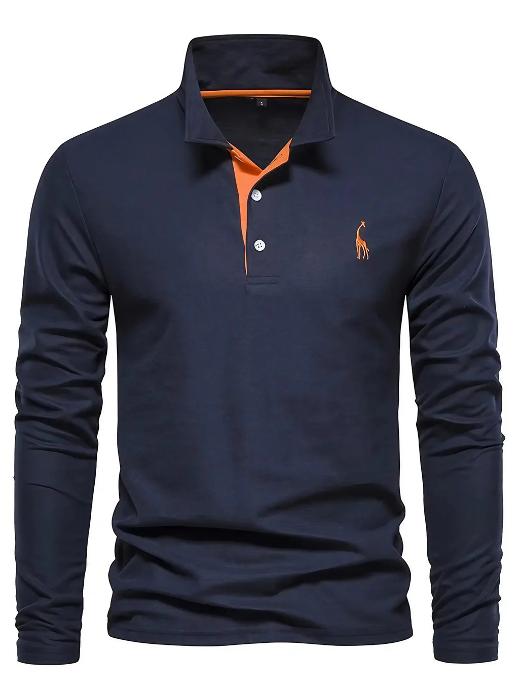 Polo à manches longues homme, coupe classique, du S au 3XL, bleu marine