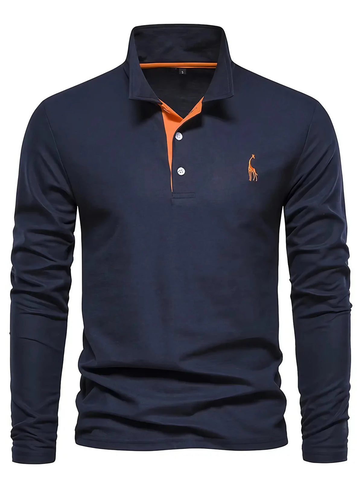 Polo à manches longues homme, coupe classique, du S au 3XL, bleu marine