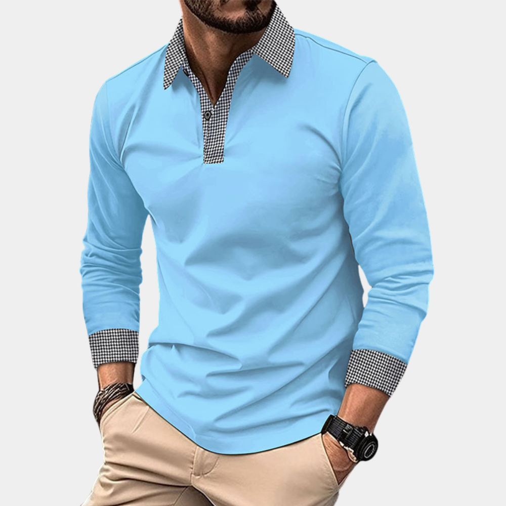 Polo homme à manches longues, coupe décontractée, du S au XL