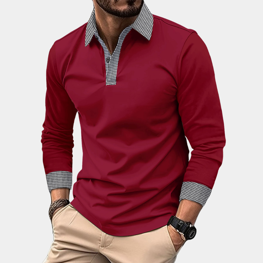 Polo homme à manches longues, coupe décontractée, du S au XL