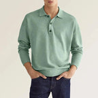 Polo manches longues homme coupe classique, huit coloris, vert