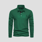 Polo manches longues homme, patte boutonnée, huit coloris, vert