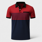 Polo rayé homme à manches courtes, sept coloris, du S au 3XL, bordeaux