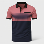 Polo rayé homme à manches courtes, sept coloris, du S au 3XL, rose