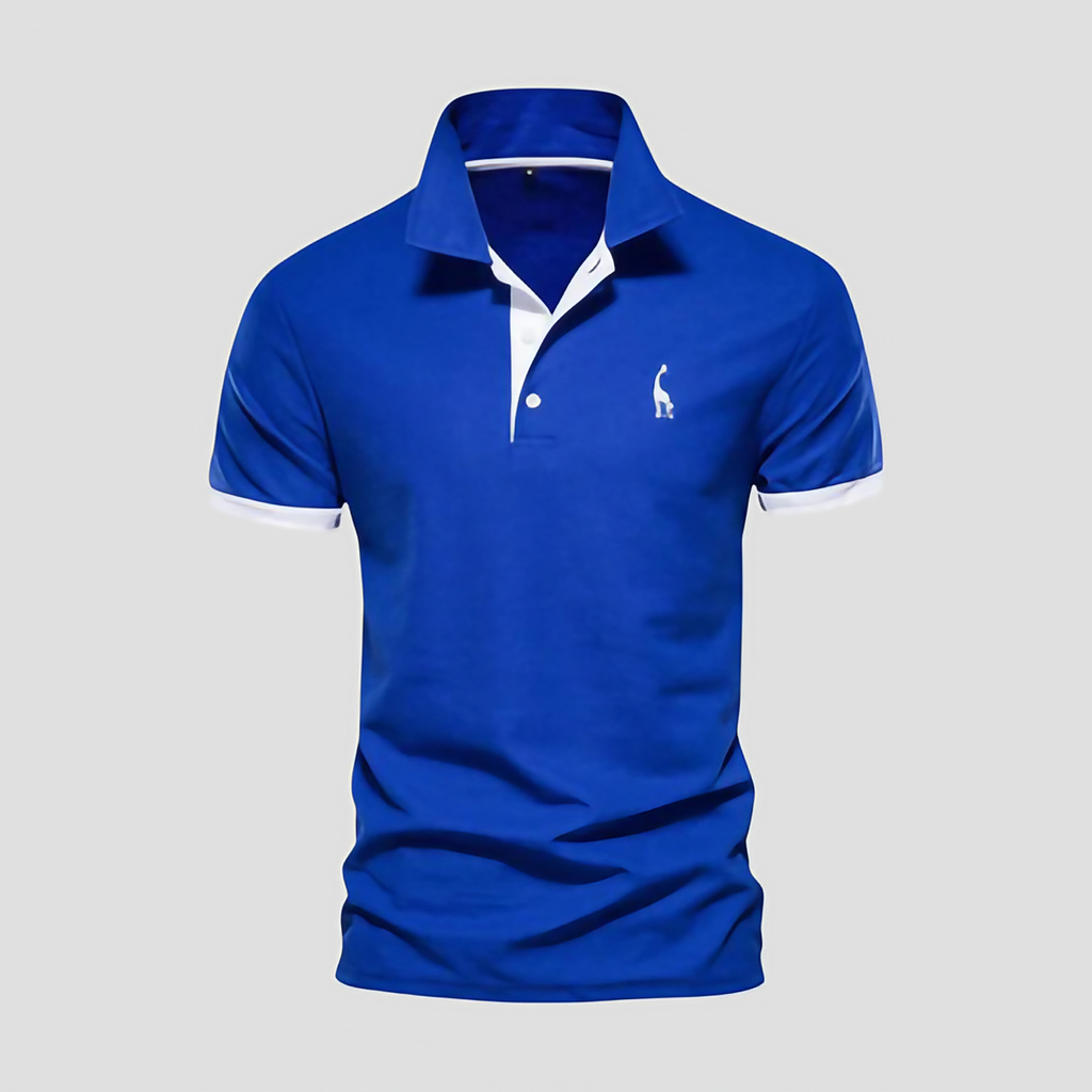 Polo homme à col boutonné, finitions bicolores, du XS au 5XL, bleu