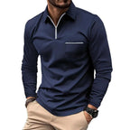 Polo homme à manches longues avec poche poitrine, huit coloris