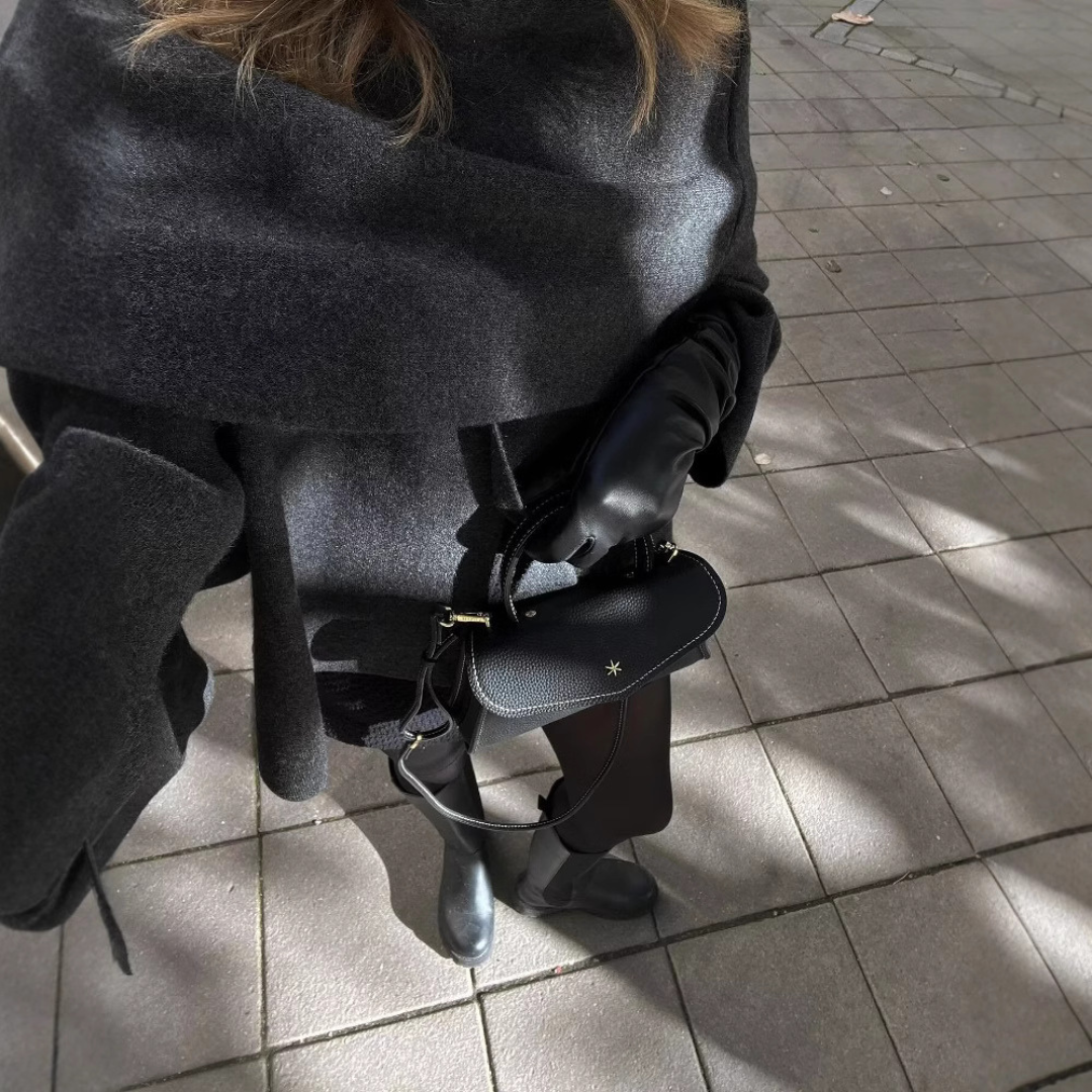 Poncho femme à coupe asymétrique, gris foncé ou marron