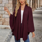 Poncho femme à nœud devant, coupe ample, onze coloris