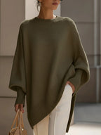 Poncho femme oversize en maille aérée, six coloris, du XS au 2XL, vert olive