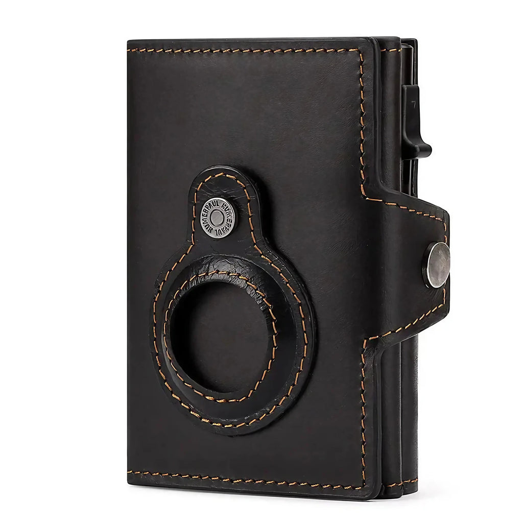 Porte-cartes homme pop-up avec logement pour balise, cinq coloris, noir