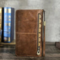 Porte-passeport femme pour le voyage, cartes et documents, marron
