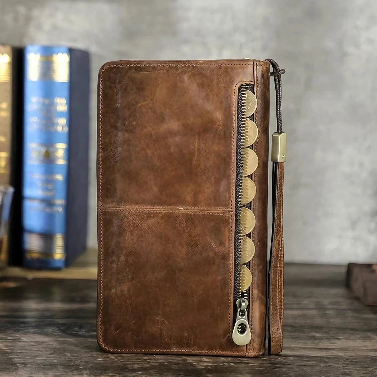 Porte-passeport femme pour le voyage, cartes et documents, marron